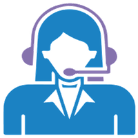 Icon of a woman wearing headphones
