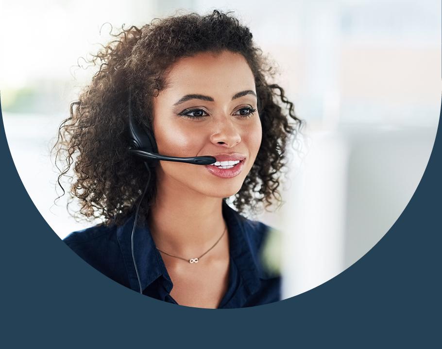 A woman working on customer service