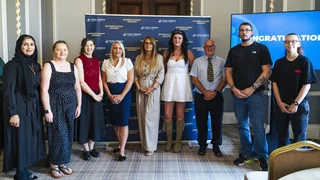 The Apprentice of the Year 2026 nominees stand in a line, with Total People Managing Director, Melanie Nicholson, in the middle.