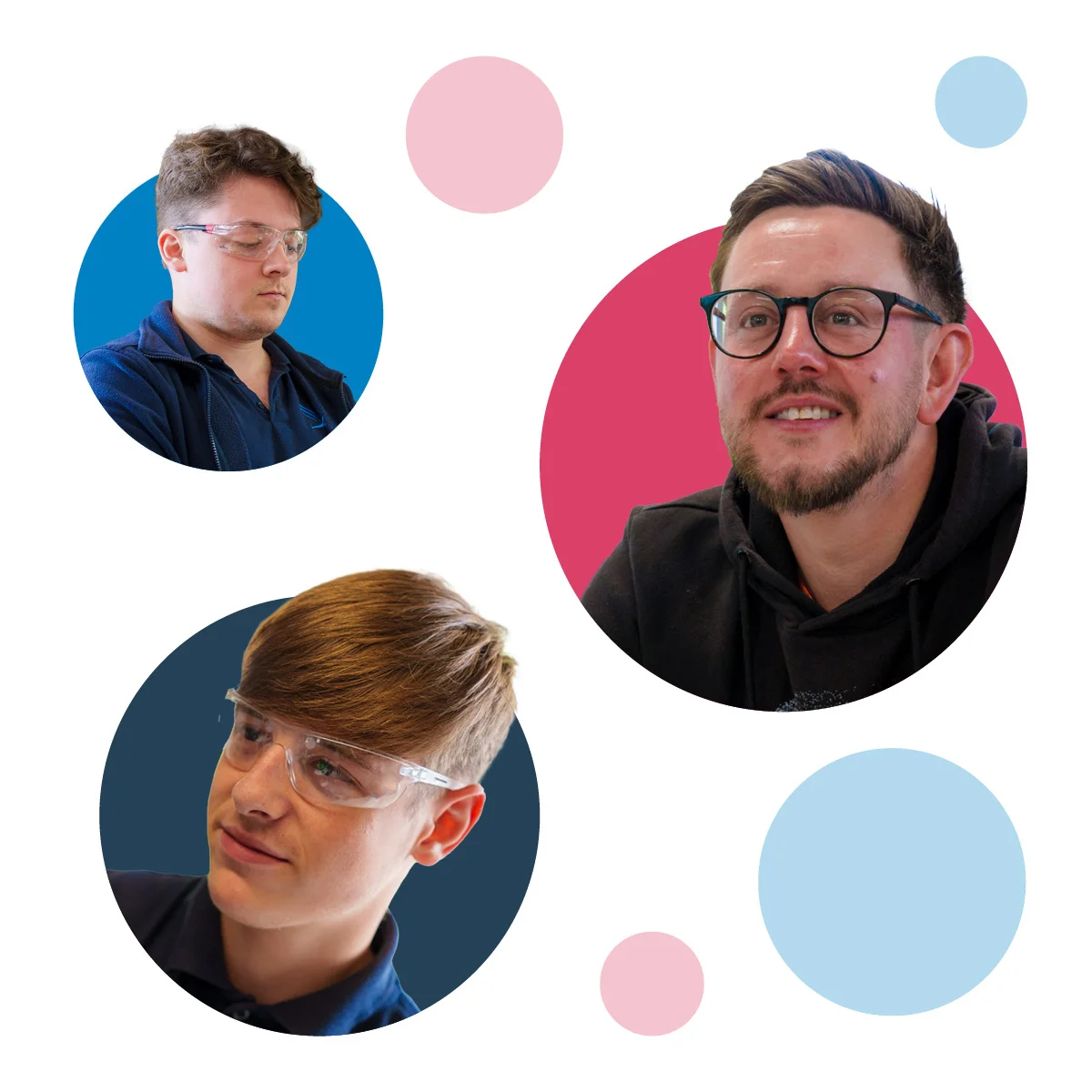 people smiling in a bubble