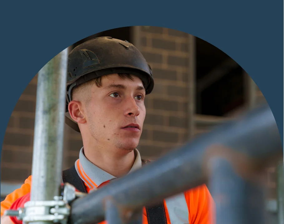 A man working in scaffolding