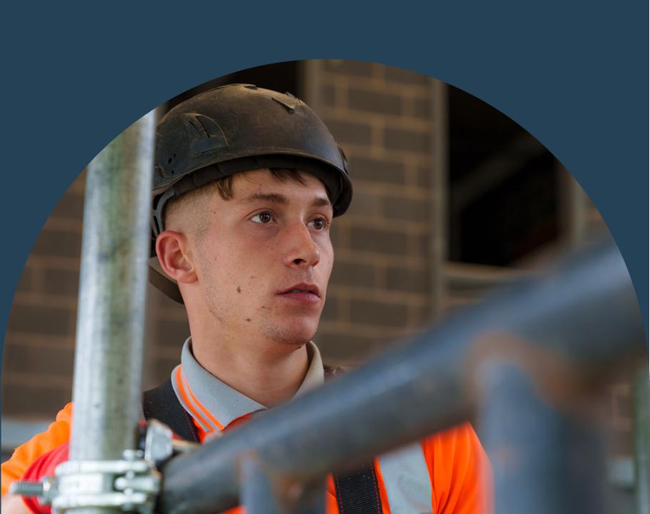 A man working in scaffolding