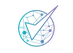 Abstract circle with geometric figures and lines inside