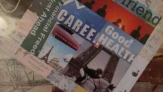 Magazines on a table
