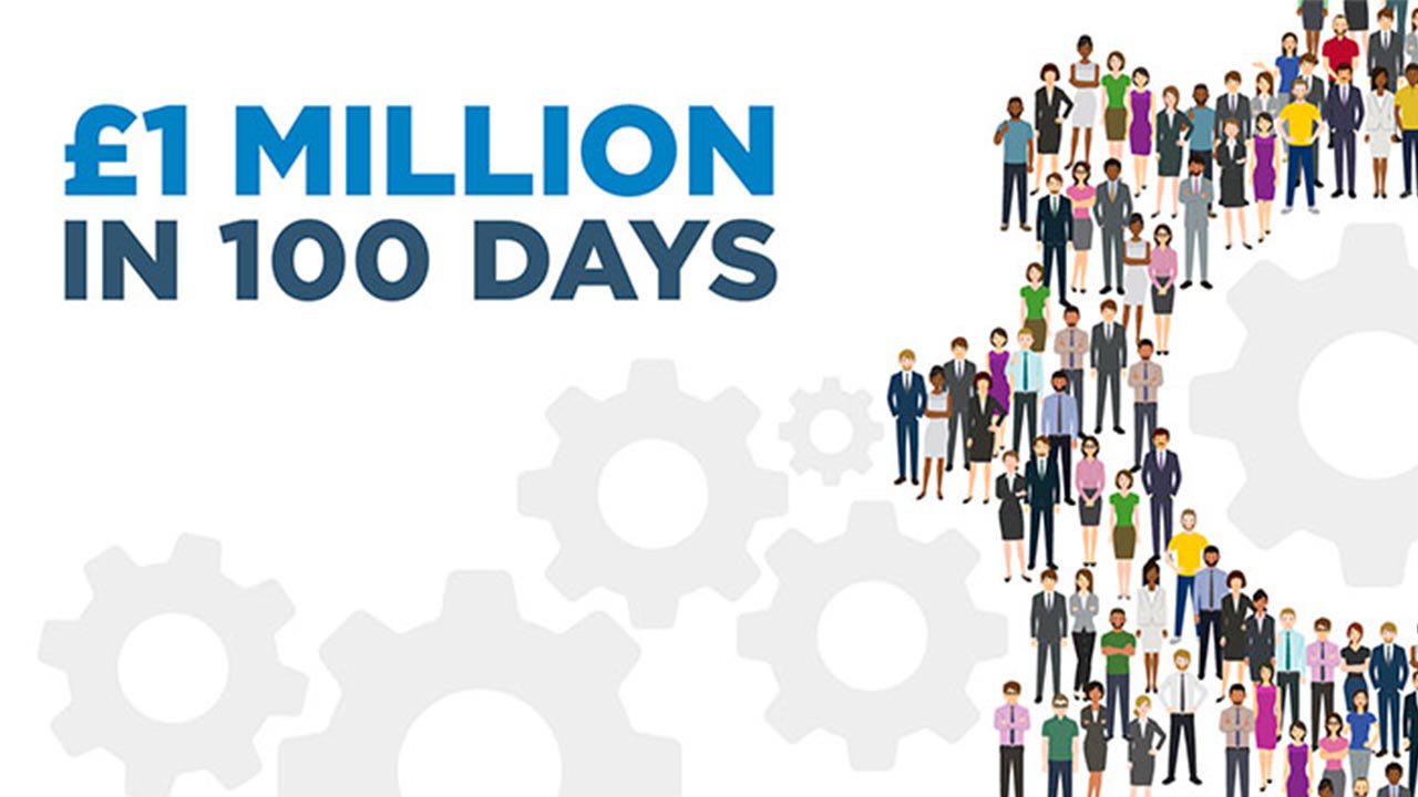 £1m in 100 days campaign logo