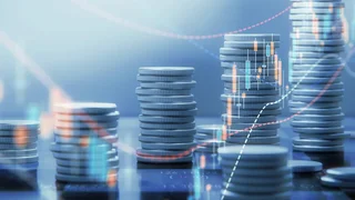 A row of coins