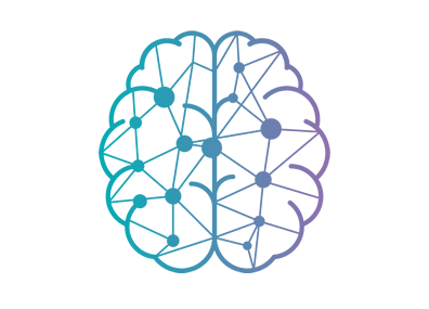 Graphic design of human brain with geometric elements
