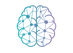 Graphic design of human brain with geometric elements