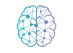 Graphic design of human brain with geometric elements