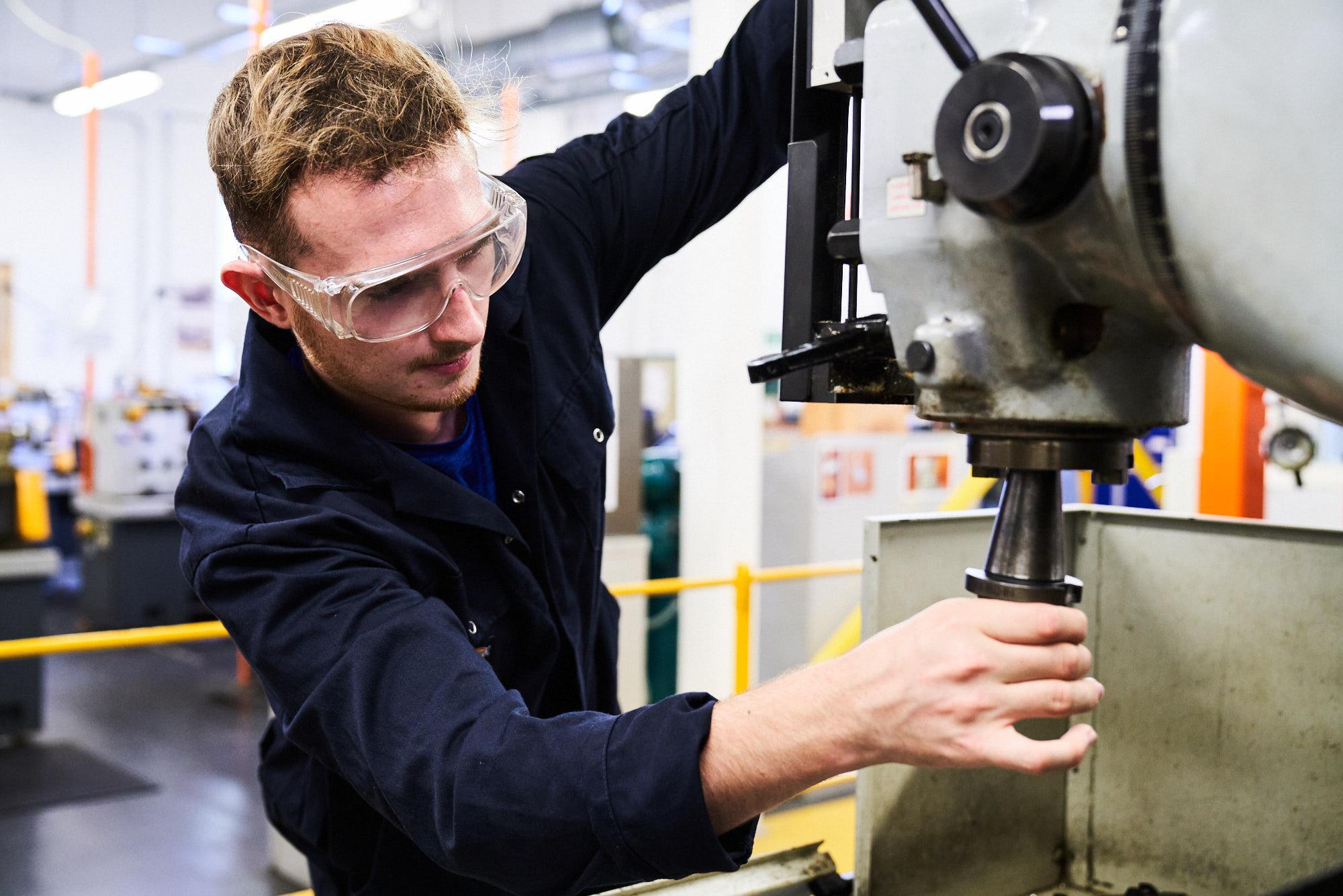 man using machine