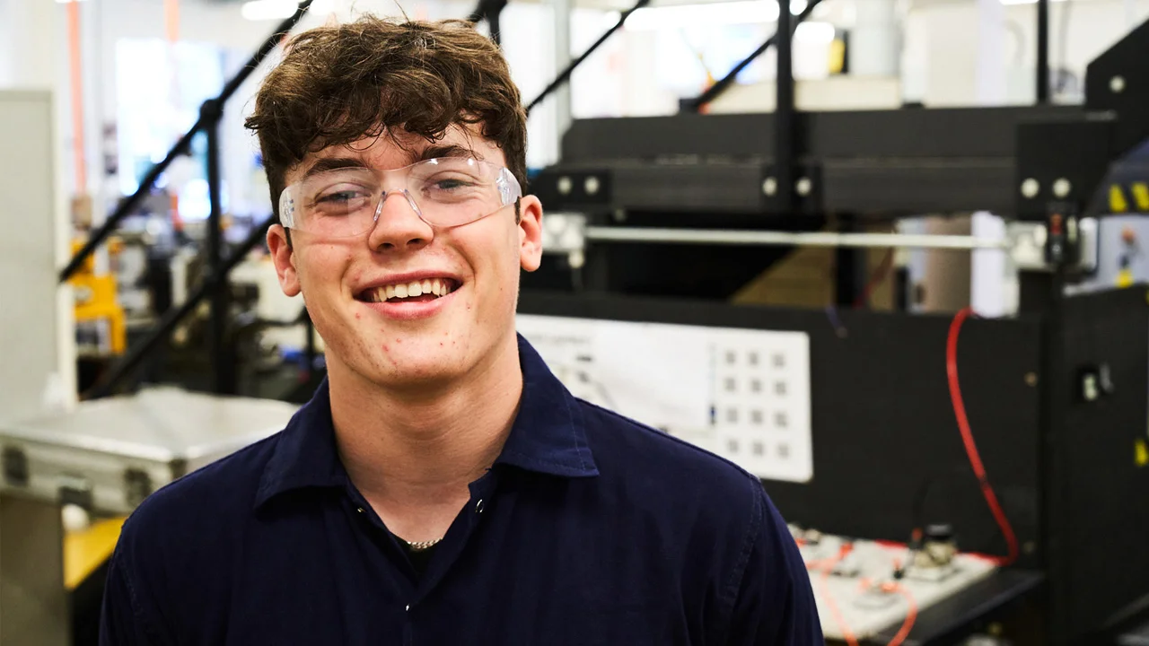 Close-up portrait on an engineering apprentice