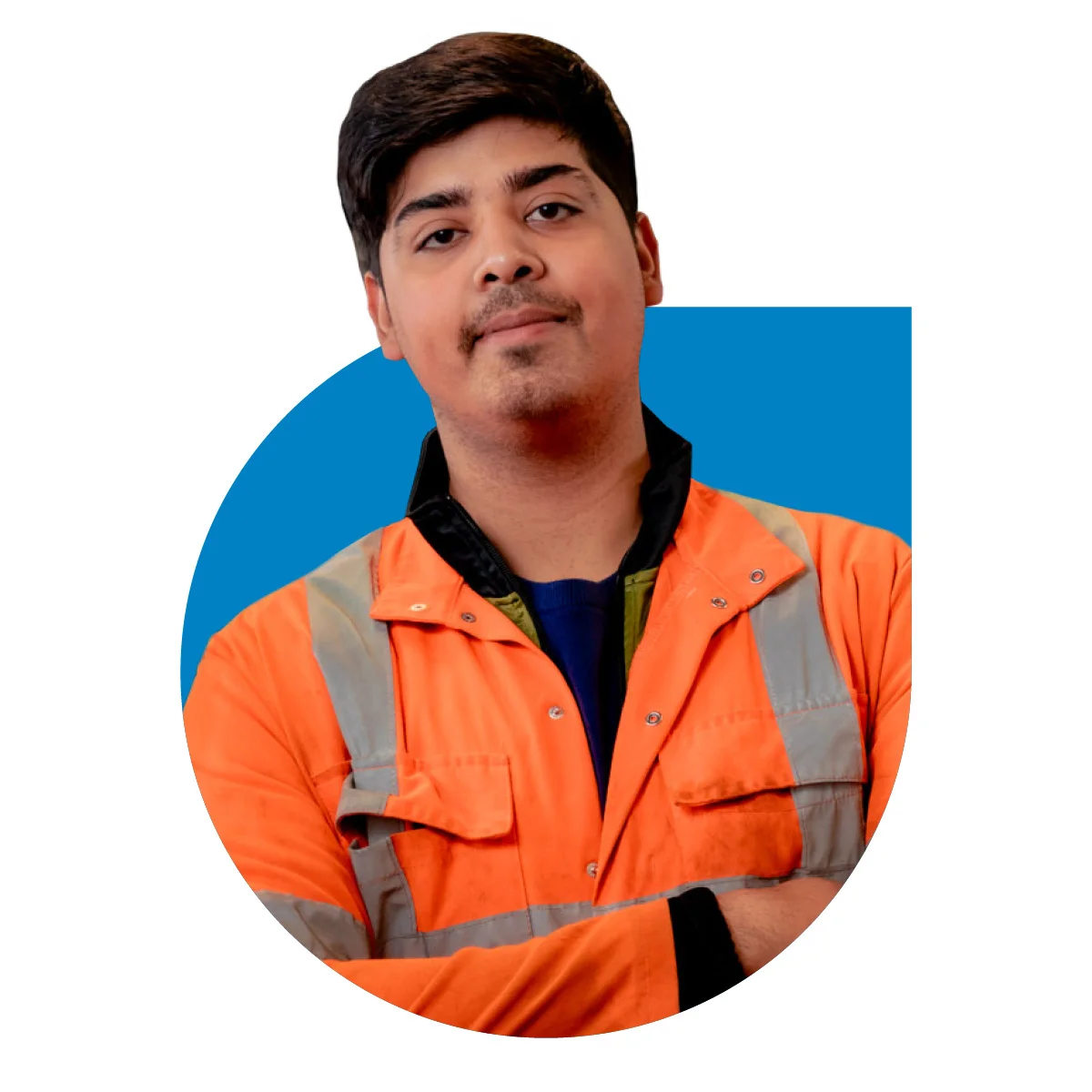 A man standing in hi-vis jacket