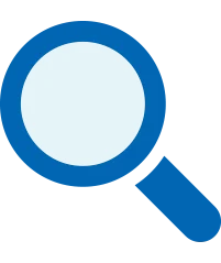 Magnifying glass icon representing search.