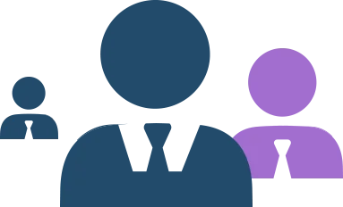 Icon of 3 human figures wearing a tie