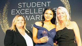 Tia Cavanagh, Early Years Educator at The Firs Day Nursery, receiving the Total People Advanced Apprentice of the Year award