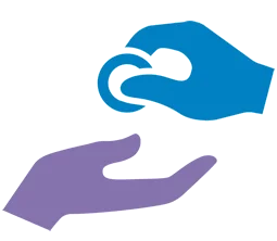 Icon with outline of two hands