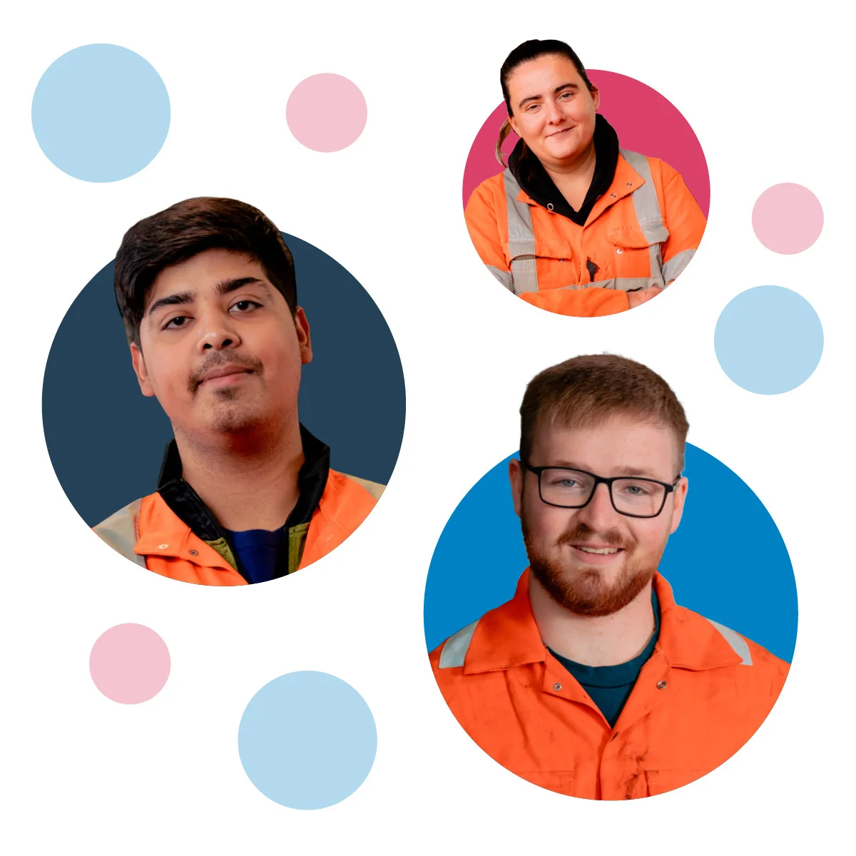 girls and boys in a bubble smiling in his vis