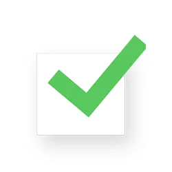 Icon with a green tick