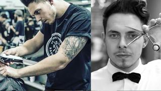 Young barbering apprentice Ollie