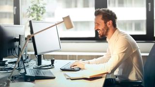 Man sat at the desk