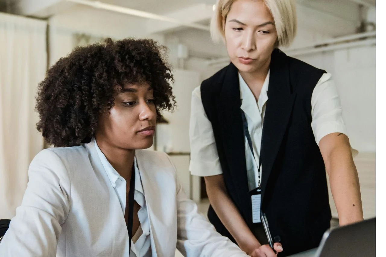 Employee observing employers work