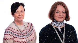 Side-by-side head shots of Louise Bailey and Brankica Evans on a white background.