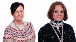 Side-by-side head shots of Louise Bailey and Brankica Evans on a white background.