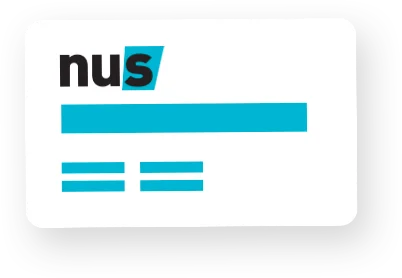 NUS student membership card icon.