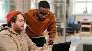 Two colleagues working together