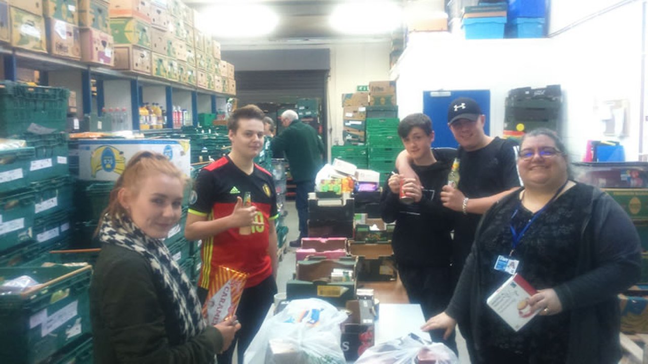 Volunteers at the Mid-Cheshire food bank warenhouse