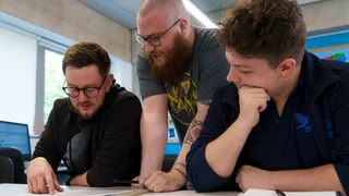 Apprentices doing classroom work
