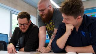 Apprentices doing classroom work