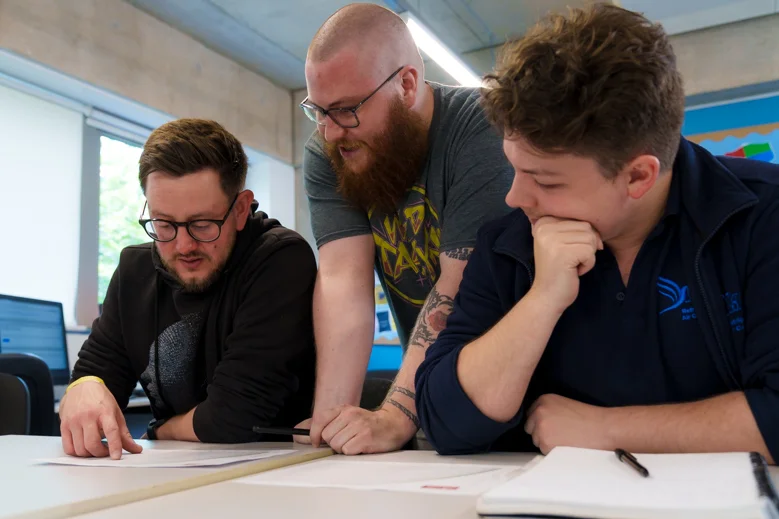 Apprentices doing classroom work